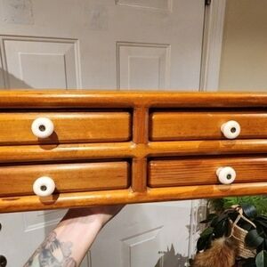 Wooden Storage Organizer with White Knobs